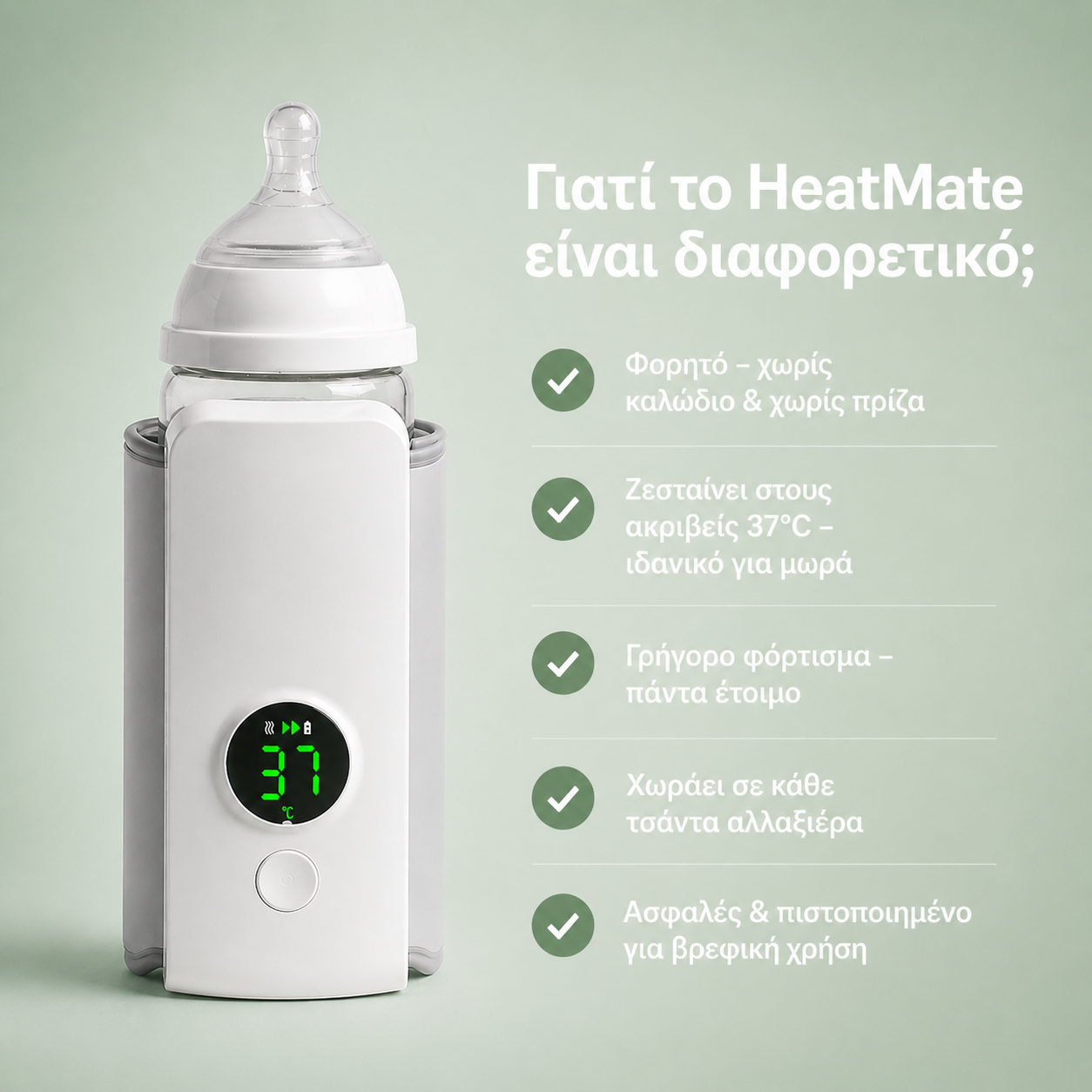 HeatMate - Θερμαντήρας Μπιμπερό για τις Εξόδους σας