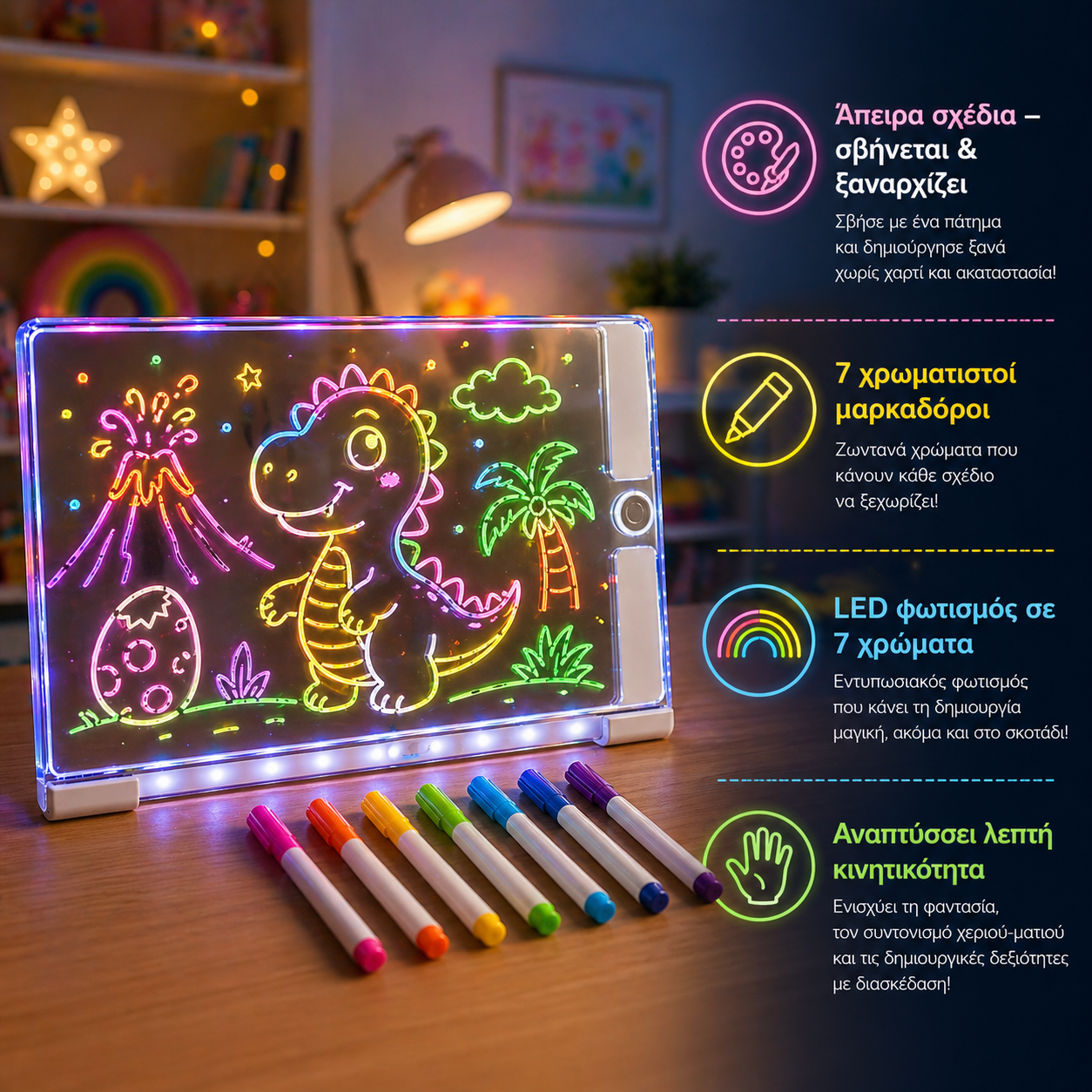 GlowBoard - Γράψε, Ζωγράφισε, Φώτισε!